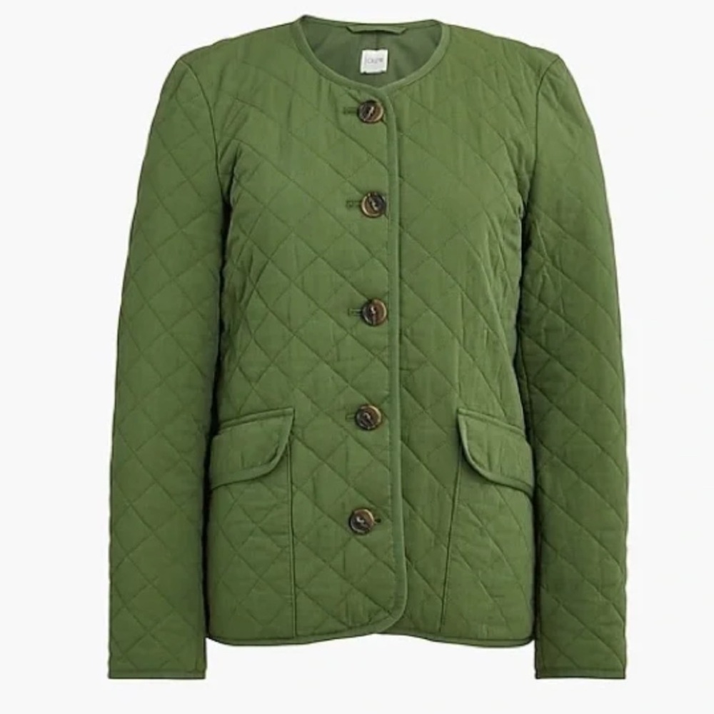 J Crew Factory Short Quilted Cotton Blend Jacket Size 2